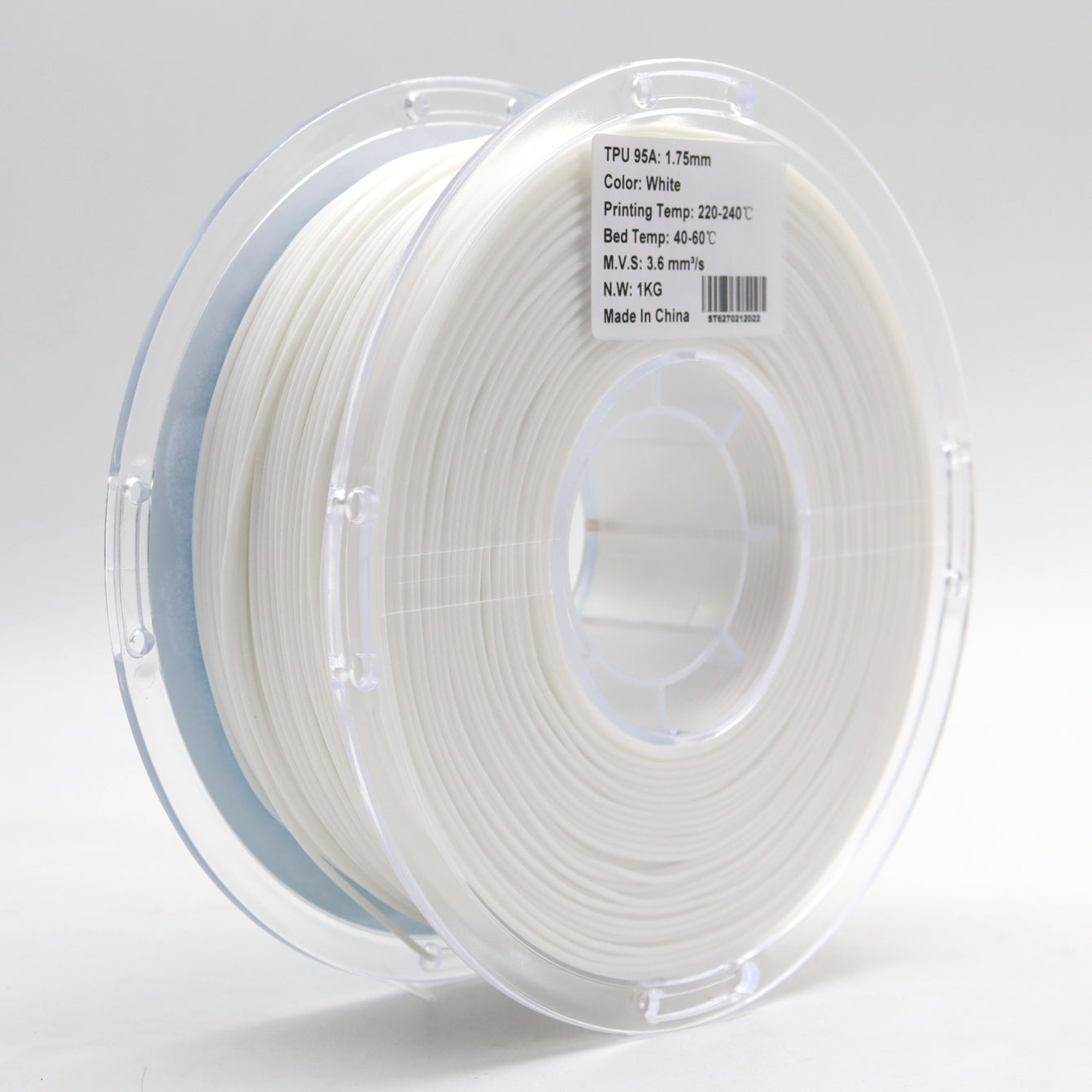 FilamentHub TPU 95A White 1.75mm 3D Printer Filament Spool Label