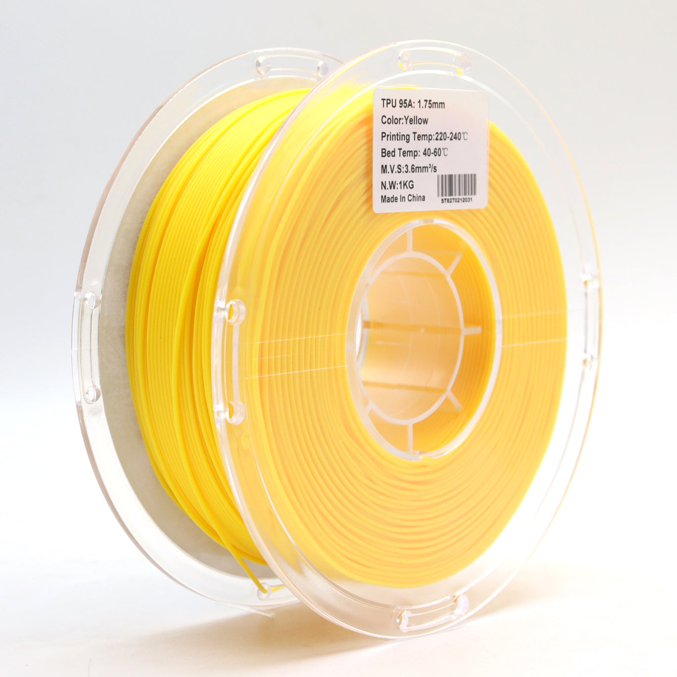 FilamentHub TPU 95A Yellow 1.75mm 3D Printer Filament Spool Label